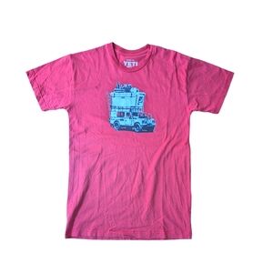 YETI brand T-shirt, red w/camper hunting fishing cooler oudoors